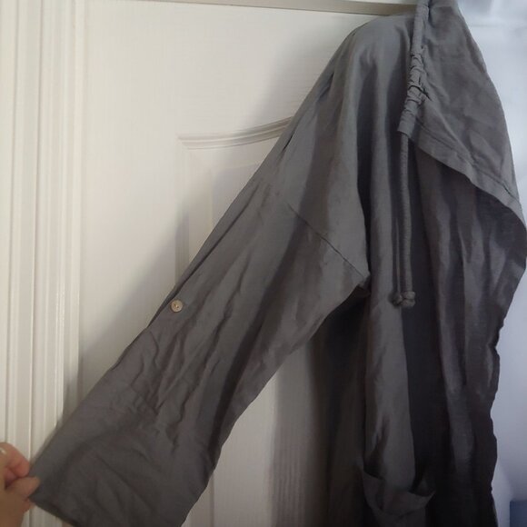 Camille & Co Linen Gray Jacket Lagenlook Lagom Minimalist Baggy Funky L Italy - Picture 7 of 14